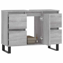 Armoire salle de bain sonoma gris 80x33x60 cm bois d'ingénierie 614029614029