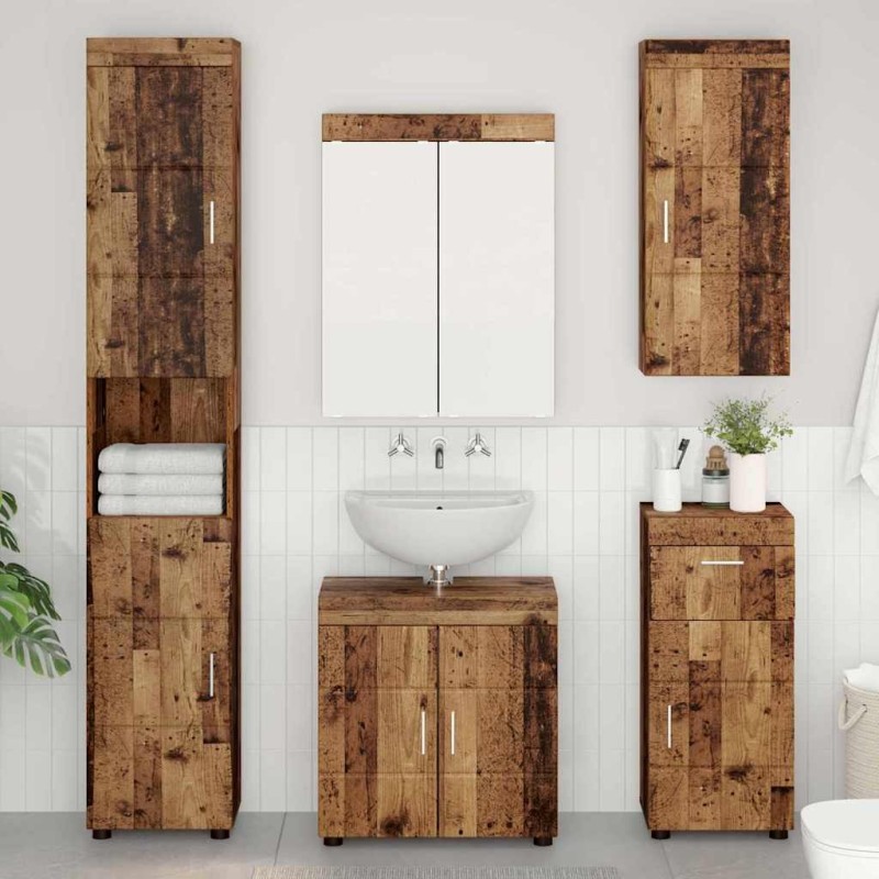 Armoire murale de salle de bain avec étagère TULUM Bois ancien 614032614032