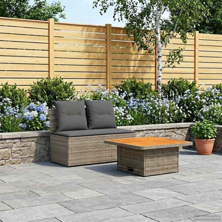 2 Pièce Canapé du milieu de jardin avec table relevable 614033614033