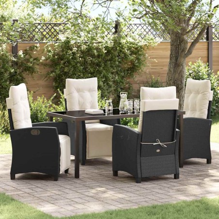 Ensemble de salle à manger pour jardin 5 pcs Noir polyrotin 614034614034