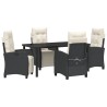 Ensemble de salle à manger pour jardin 5 pcs Noir polyrotin 614034614034