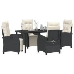 Ensemble de salle à manger pour jardin 5 pcs Noir polyrotin 614034614034