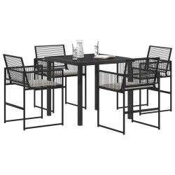 Ensemble de salle à manger pour jardin 5 pcs Noir polyrotin 614035614035