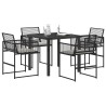 Ensemble de salle à manger pour jardin 5 pcs Noir polyrotin 614035614035