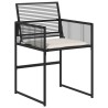 Ensemble de salle à manger pour jardin 5 pcs Noir polyrotin 614035614035