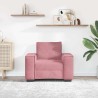Fauteuil canapé rose 100x78x84 cm velours 614041614041