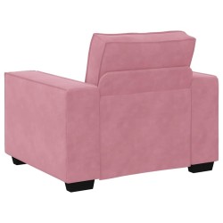 Fauteuil canapé rose 100x78x84 cm velours 614041614041