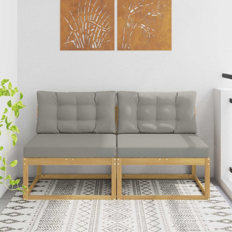 2 Pièce Sofa de milieu extérieur Polyester Blanc 614046614046