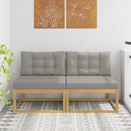 2 Pièce Sofa de milieu extérieur Polyester Blanc 614046614046