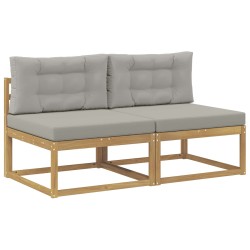 2 Pièce Sofa de milieu extérieur Polyester Blanc 614046614046