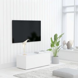 Meuble TV Blanc 80x34x30 cm Bois d'ingénierie 614048614048