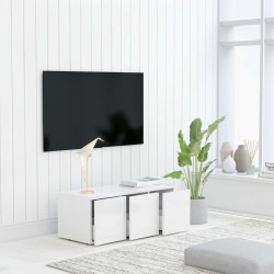 Meuble TV Blanc 80x34x30 cm Bois d'ingénierie 614048614048