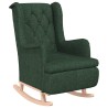 Fauteuil avec pieds à bascule en bois d'hévéa Vert foncé Tissu 614049614049