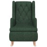Fauteuil avec pieds à bascule en bois d'hévéa Vert foncé Tissu 614049614049