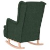 Fauteuil avec pieds à bascule en bois d'hévéa Vert foncé Tissu 614049614049