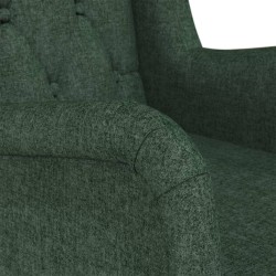 Fauteuil avec pieds à bascule en bois d'hévéa Vert foncé Tissu 614049614049