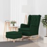 Fauteuil avec pieds à bascule et tabouret Vert foncé Tissu 614050614050