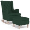 Fauteuil avec pieds à bascule et tabouret Vert foncé Tissu 614050614050