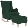 Fauteuil avec pieds à bascule et tabouret Vert foncé Tissu 614050614050