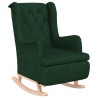 Fauteuil avec pieds à bascule et tabouret Vert foncé Tissu 614050614050