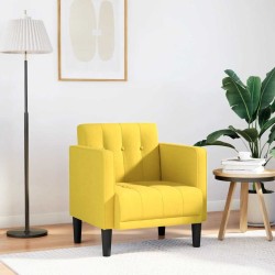 Fauteuil canapé avec accoudoirs tissu jaune clair 53 cm 614051614051