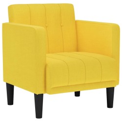 Fauteuil canapé avec accoudoirs tissu jaune clair 53 cm 614051614051