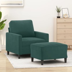 Fauteuil avec repose-pied Vert foncé 60 cm Velours 614052614052