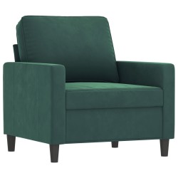 Fauteuil avec repose-pied Vert foncé 60 cm Velours 614052614052