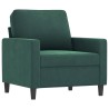 Fauteuil avec repose-pied Vert foncé 60 cm Velours 614052614052