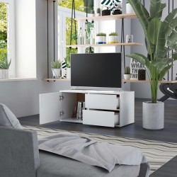 Meuble TV Blanc 80x34x36 cm Bois d'ingénierie 614053614053