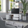 Meuble TV Blanc 80x34x36 cm Bois d'ingénierie 614053614053