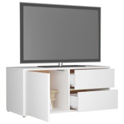 Meuble TV Blanc 80x34x36 cm Bois d'ingénierie 614053614053