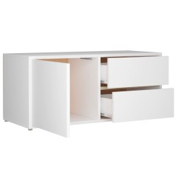 Meuble TV Blanc 80x34x36 cm Bois d'ingénierie 614053614053
