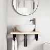 Étagère de vasque murale acier et bois de chêne massif 614058614058