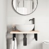 Étagère de vasque murale acier et bois de chêne massif 614059614059