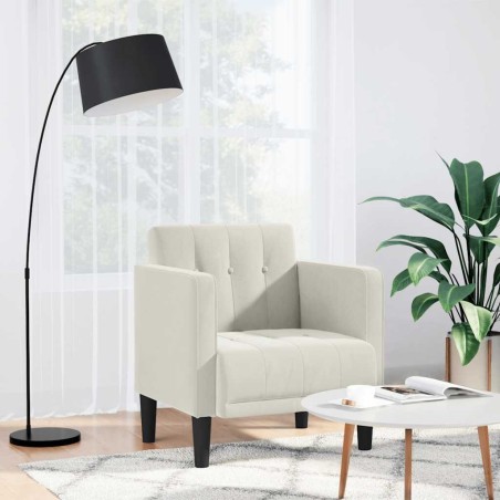 Fauteuil canapé avec accoudoirs couleur crème 53 cm velours 614063614063