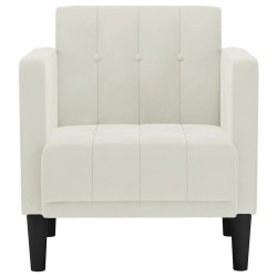 Fauteuil canapé avec accoudoirs couleur crème 53 cm velours 614063614063