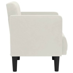 Fauteuil canapé avec accoudoirs couleur crème 53 cm velours 614063614063