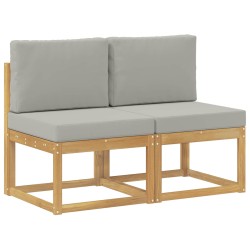 2 Pièce Sofa de milieu extérieur Bois d'Acacia Massif Blanc 614064614064