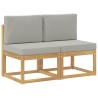 2 Pièce Sofa de milieu extérieur Bois d'Acacia Massif Blanc 614064614064