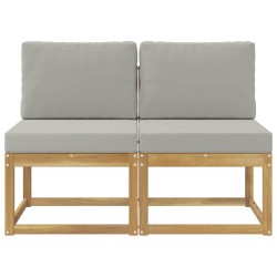 2 Pièce Sofa de milieu extérieur Bois d'Acacia Massif Blanc 614064614064