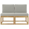 2 Pièce Sofa de milieu extérieur Bois d'Acacia Massif Blanc 614064614064