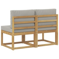 2 Pièce Sofa de milieu extérieur Bois d'Acacia Massif Blanc 614064614064