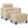 Fauteuil avec repose-pied Crème 60 cm Tissu microfibre 614065614065