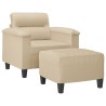 Fauteuil avec repose-pied Crème 60 cm Tissu microfibre 614065614065