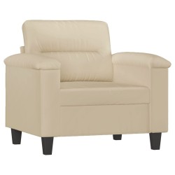 Fauteuil avec repose-pied Crème 60 cm Tissu microfibre 614065614065