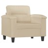 Fauteuil avec repose-pied Crème 60 cm Tissu microfibre 614065614065