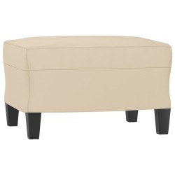 Fauteuil avec repose-pied Crème 60 cm Tissu microfibre 614065614065