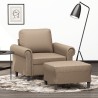 Fauteuil avec repose-pied Cappuccino 60 cm Similicuir 614066614066