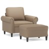 Fauteuil avec repose-pied Cappuccino 60 cm Similicuir 614066614066